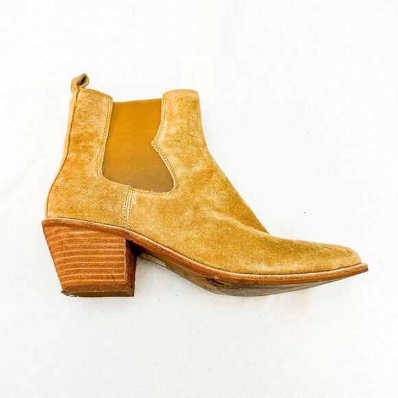 Madewell The Watkin Ankle Boot Suede Nubuck Leather Bootie Toffee Size 9.5 - Picture 6 of 6